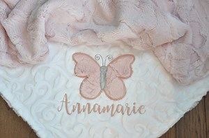 Personalized Butterfly Minky Baby Blanket-butterfly Baby Blanket-personalized Baby Minky Blanket-minky Butterfly Blanket-girl Baby Blanket - Etsy