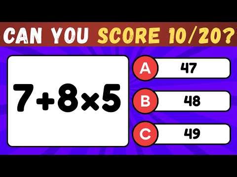🧠 Quick Math Quiz That Gets HARDER Each Question ⚡