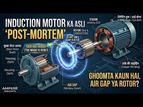 🔥3-Phase Electric Motor Working Principle ⚙️RMF Slip Lenz's Law Stator Rotor Explained #engineering