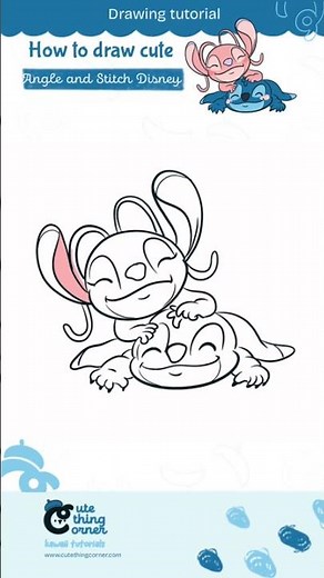 Coloring Angel and Stitch #stitchdrawingtutorial #angelstitch