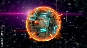 Explosion of an unknown technologically advanced planet in space. Animation motion 4K video background with 3D effects and particles Stock Video