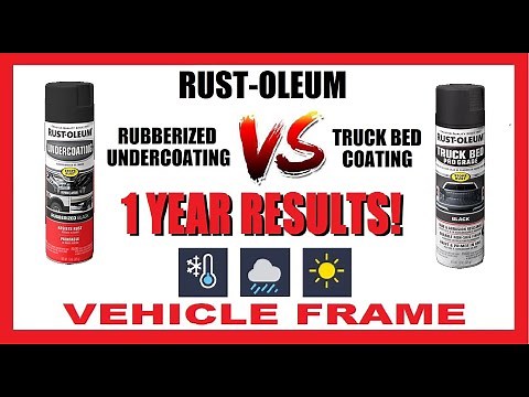 1 Year Results! Rust-Oleum Rubberized Undercoating VS Truck Bed Coating | Vehicle Frame | Rustoleum
