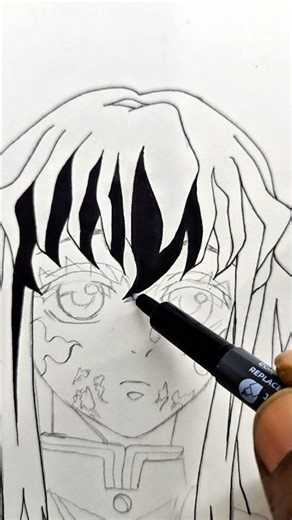 Mist Hashira Tokito ✨🤍 from Demon Slayer #anime #drawing #shorts #infinitycastle