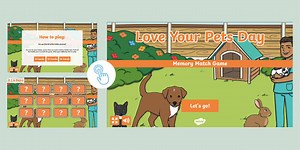 Pets Memory Match Game