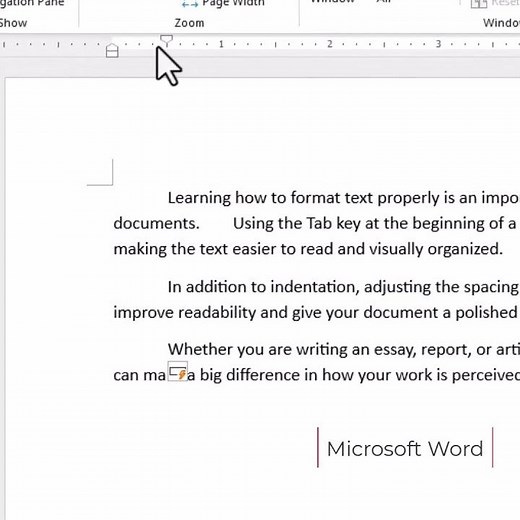 Microsoft Word Adding Indent using Tab and Adjusting Spacing