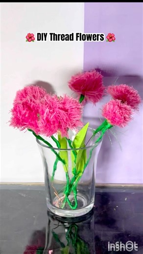 Diy Thread Flower 🌺 ✨ #diy #art #Flowers #Craft