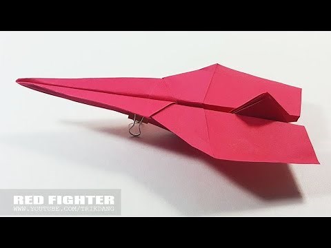 COOL PAPER AIRPLANE - How to make a Paper Airplane Model | Red Fighter