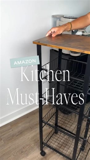 Why is this kitchen cart the best thing I’ve added to my home this year? 😍 Because it holds everything — fruits, veggies, snacks — and still looks cute doing it 🍎🥔 🙌 Small space? No problem. It tucks right into any corner! 🔗 Tap the link in my bio to grab yours! #amazonmusthaves #amazonfavorites #kitchenorganization #homehack #smartkitchen #amazonfinds #homedecor #organizinghacks #viralfinds #fyp | Designer Kitchen Accessories