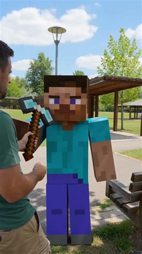this is how you should chop tree! #minecraft #steve #shorts