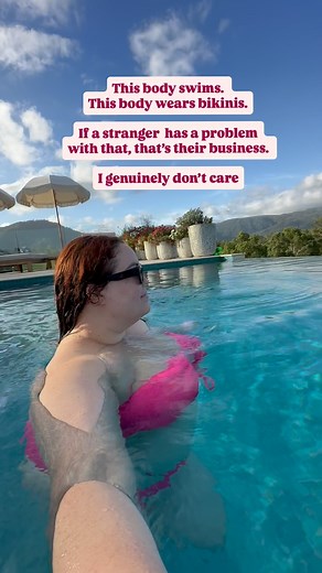 This body swims. This body laughs. This body wears bikinis. If someone has a problem with that - add it to the long list of things that aren’t my problem. I spent way too many summers hiding, sweating in oversized T-shirts by the pool while worrying about what strangers might think. Now? I’ve retired from caring. If my body in a bikini bothers you, blink faster. Life is short, the water feels good, and I refuse to waste another second making myself smaller to fit into someone else’s comfort zone