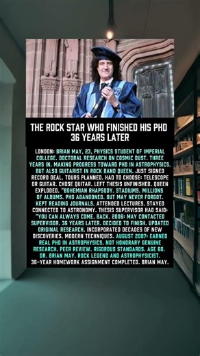 THE ROCK STAR WHO FINISHED HIS PhD 36 YEARS LATER.Brian May #shorts