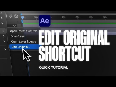 Use This AE Shortcut to Quickly Edit Original