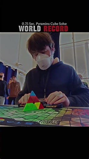 3×3 Pyraminx Cube Solve In 0.75 Sec. World Record #shorts #rubikscube #worldreord