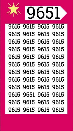 Spot 9651; the number hidden in lines! #math #puzzle #spot #fun #shorts #quick