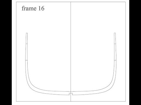 Drawing a ship's hull frame in CAD.
