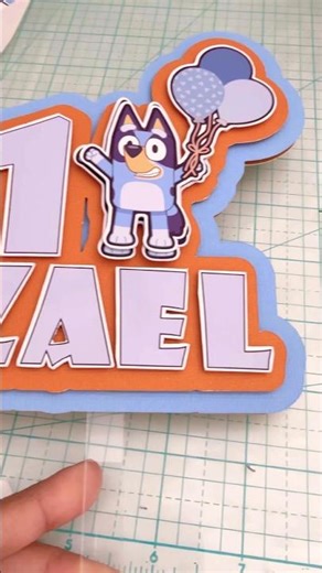 Bluey cake topper using scan n cut #shots #shorts #cakedecorating #diy #bluey #trending