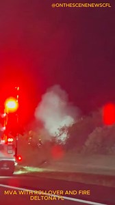 #VOLUSIACOUNTY #DELTONA 🔥MVA WITH ROLLOVER AND FIRE FROM VEHICLE🔥 This Evening, Units from Battalion 67, Squad/Engine 68, Engine 62, Engine 61, and Medic 238 were dispatched to a reported rollover crash with possible entrapment and fire at the 106 westbound mile marker on I-4. Upon arrival, crews found the vehicle occupants had self-extricated. A female passenger was transported by Medic 238 to HCA Florida Lake Monroe Hospital in Sanford for treatment and overall evaluation. Information that w