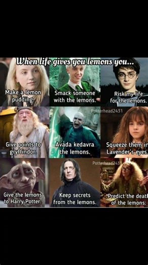 TitleWhen Life Gives You Lemons Harry Potter Characters Funny Reactions 😂🔥 #jamespotter #viralvideo
