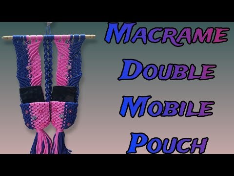 #MACRAME MOBILE DOUBLE POUCH #✨️🪢📱📱#COSTER DESIGN MACRAME WALL HANGING