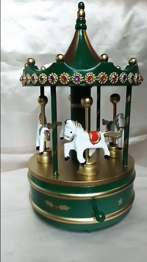 Musical Carousel Merry Go Round Wooden Music Box