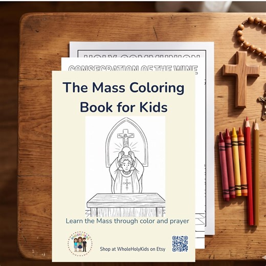 Catholic Mass Coloring Book for Kids | Bilingual English Spanish | Digital Download - Etsy
