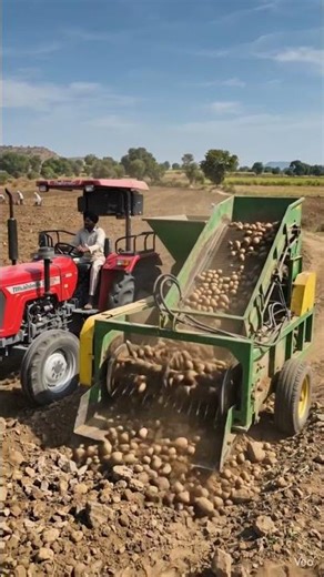 Modern Farming Magic: Mahindra Tractor vs. Rocky Soil! 🚜🥔