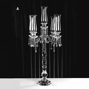 5-arm Crystal Roman Column Candelabra Candle Holder | Elegant Table Centerpiece - Etsy