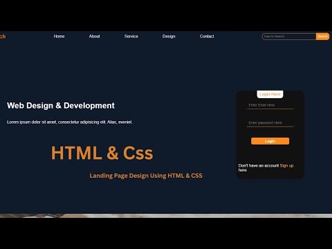 Landing Page Design Using HTML & CSS