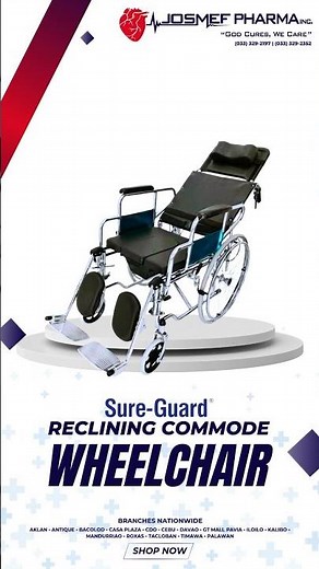 Sureguard Reclining Commode Wheelchair