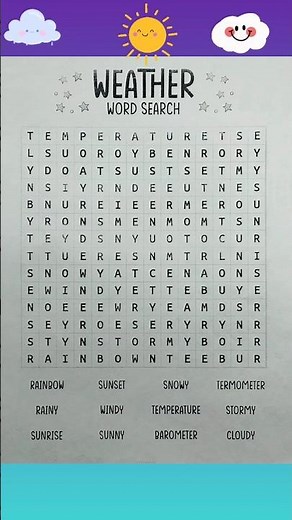 Weather Word Search #weather #wordsearch #shorts