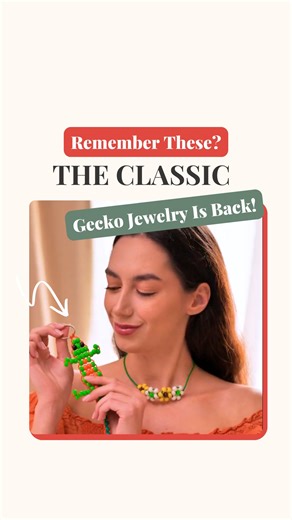 Recreating nostalgic pony bead geckos for necklaces and keychains that bring back memories. 🦎🔙 | Pepperell Crafts