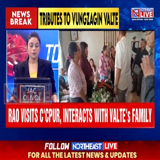 Manipur: Cong Observer H Venugopal Rao Pays Tribute to Late MLA Vungzagin Valte AICC Observer and Congress leader H Venugopal Rao visited Churachandpur district in Manipur and paid rich tributes to the late Vungzagin Valte, who passed in Delhi on Saturday. Rao interacted with Valte's family members and conveyed heartfelt condolences on the MLA's untimely demise. #Manipur #HVenugopalRao #VungzaginValte #northeast #northeastlive | Northeast Live