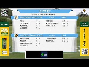 LIVE | Leicester Grammar School Boys' 1XI v MCC