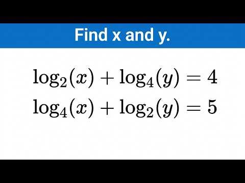 Nice Logarithm Equation Solution | Find the value of x and y | Logarithm and Algebra
