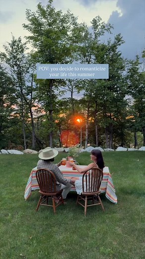 Eamon & Bec on Instagram: "Life hasn’t always been easy for us but whenever we make the time to take a deep breath and look around we’re reminded that this present moment is a blessing. Making an effort to *truly* romanticize all of the little daily happenings this summer. Frankie finally asleep? Why not setup a little date night ✨ In truth, this curated moment actually began as an idea to take some promo photos & videos for @drinkhabit iced teas (which launch tomorrow!!!) but turned into the mo