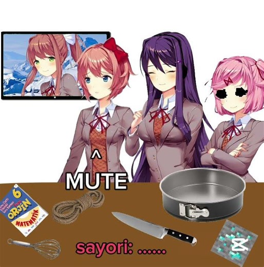 dokis trying to bake a cake #projectsekai #ddlcfanart #ddlc #ddlcnatsuki #dokidokiliteratureclub