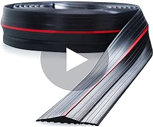 Garage Door Threshold Seal 20ft - PVC Rubber Garage Threshold Seal with Raised Edge and Red Strip - Keep Your Garage Free of Water and Debris - Garage Door Seal