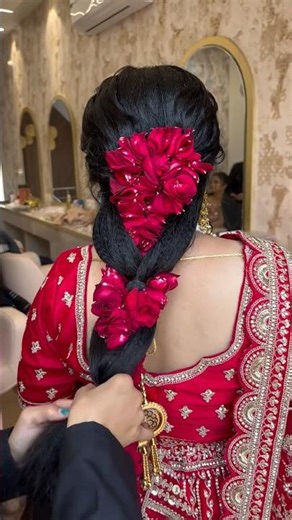 Rose ￼Bridal Braid Hairstyle | Flowers Braid Hairstyle for Long Hair🌹