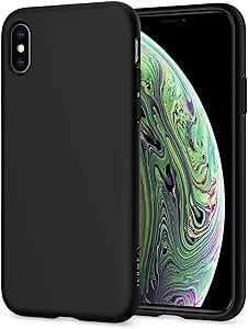 Spigen Liquid Crystal Designed for Apple iPhone Xs Case (2018) / Designed for Apple iPhone X Case (2017) - Matte Black