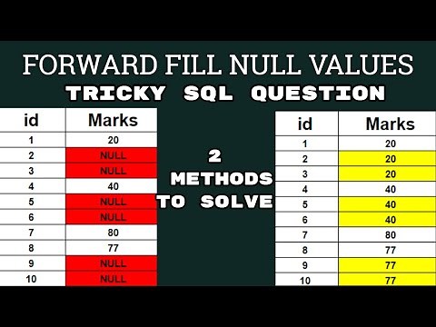 Forward Fill Null Values - 2 WAYS TO SOLVE | Tricky SQL Questions