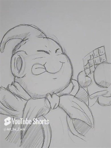 Buu loves chocolate 🍫 anime drawing. #youtube #art #artandcraft