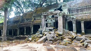 Ta Prohm, a mysterious temple of the Khmer civilization, located on the territory of Angkor in Cambodia
