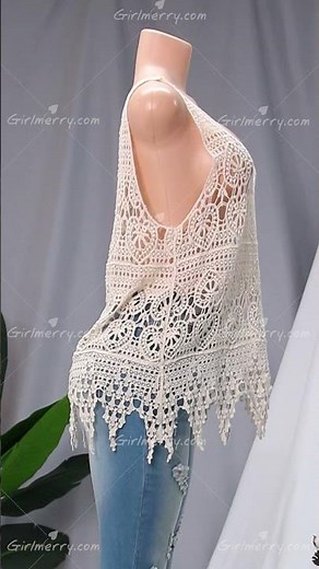 Summer new see through crochet sexy beach low-cut cover-ups A74106