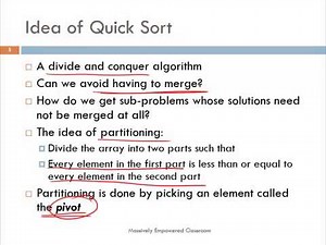 Divide and Conquer QuickSort II Algorithm