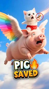 816K views · 20K reactions | Kitten saves a flying pig!   This...