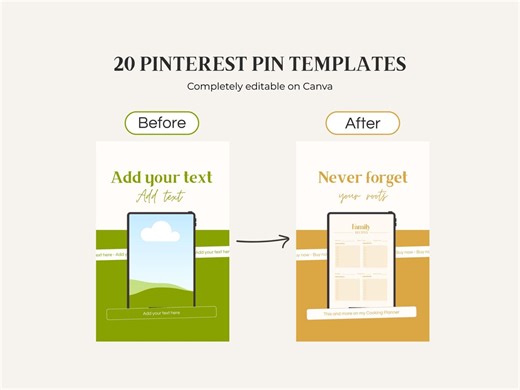 20 Professional Editable Pinterest Pin Templates for Canva | Digital Product Promotion - Etsy