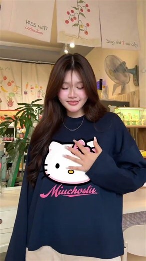 Áo tay dài boxy form rộng Kittie Miucho 3679