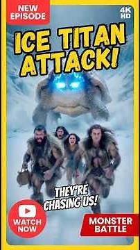 Cavemen vs Giant Ice Tortoise #survival #monster #foryou #film #movie