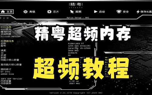 精粤bios开xmp超内存这么简单我不准有人不会用