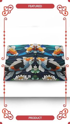 Koi Fish Stained Glass Hardcover Journal: Artistic Writing Notebook
